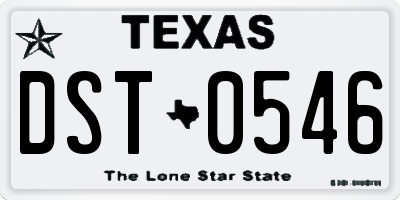 TX license plate DST0546