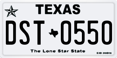 TX license plate DST0550