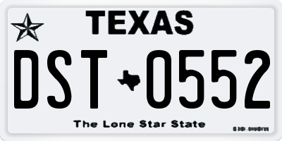 TX license plate DST0552