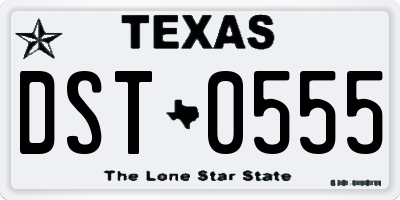 TX license plate DST0555