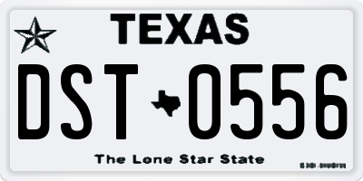 TX license plate DST0556
