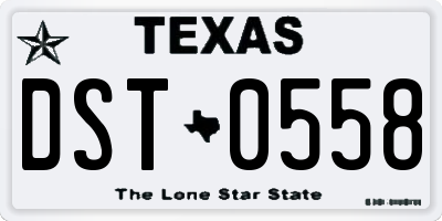 TX license plate DST0558