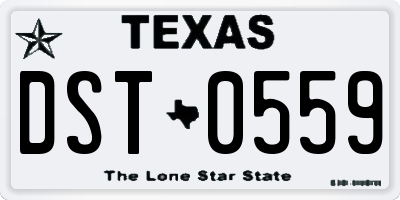 TX license plate DST0559