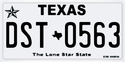 TX license plate DST0563