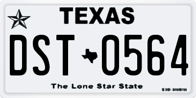 TX license plate DST0564