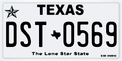 TX license plate DST0569
