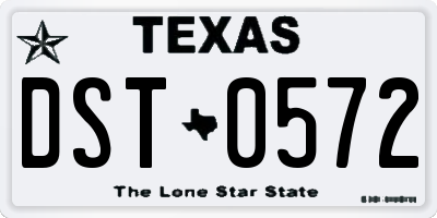 TX license plate DST0572