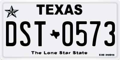 TX license plate DST0573