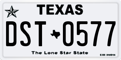 TX license plate DST0577