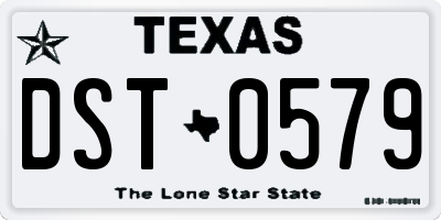 TX license plate DST0579