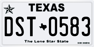 TX license plate DST0583