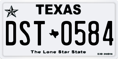 TX license plate DST0584