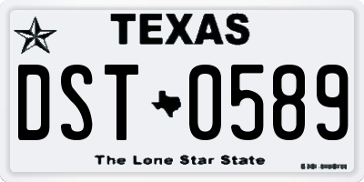 TX license plate DST0589