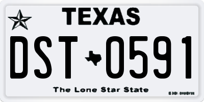 TX license plate DST0591