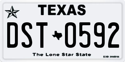 TX license plate DST0592