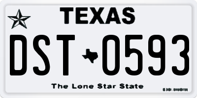 TX license plate DST0593