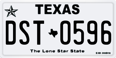 TX license plate DST0596