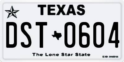 TX license plate DST0604