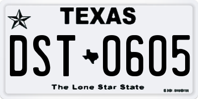 TX license plate DST0605