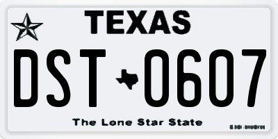 TX license plate DST0607