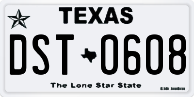 TX license plate DST0608