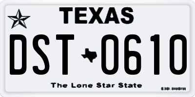 TX license plate DST0610