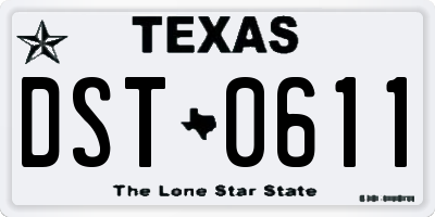 TX license plate DST0611