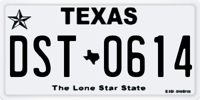 TX license plate DST0614