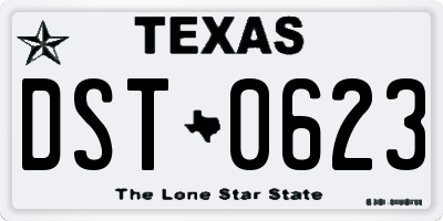 TX license plate DST0623