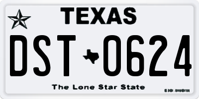 TX license plate DST0624