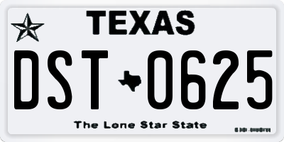 TX license plate DST0625
