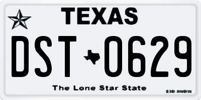 TX license plate DST0629