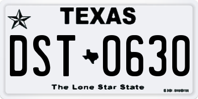 TX license plate DST0630