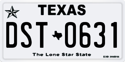 TX license plate DST0631