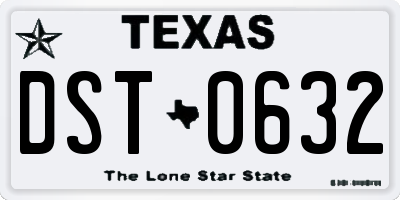 TX license plate DST0632