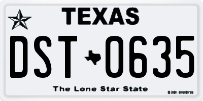 TX license plate DST0635