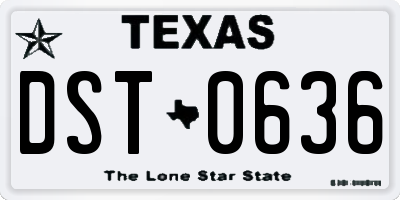 TX license plate DST0636