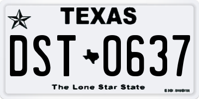 TX license plate DST0637