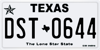TX license plate DST0644