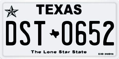 TX license plate DST0652