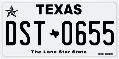 TX license plate DST0655