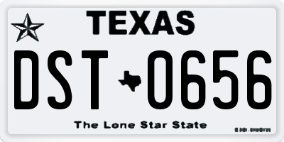 TX license plate DST0656