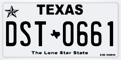 TX license plate DST0661