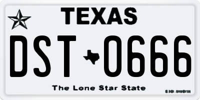 TX license plate DST0666