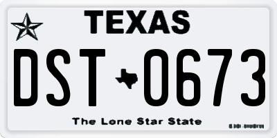 TX license plate DST0673