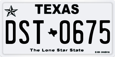 TX license plate DST0675