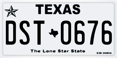 TX license plate DST0676
