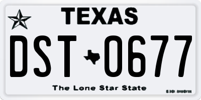 TX license plate DST0677