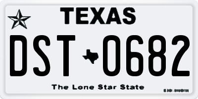 TX license plate DST0682