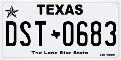 TX license plate DST0683